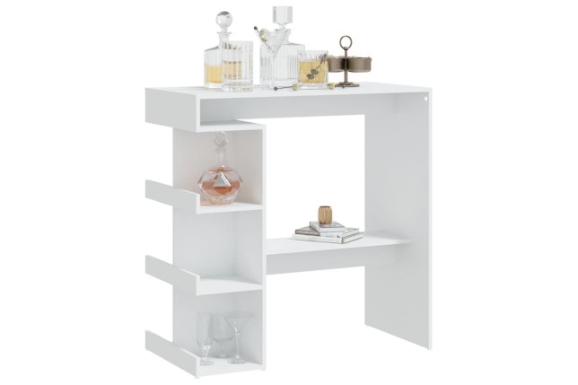 Table de bar étagère de rangement Blanc 100x50x101,5 cm