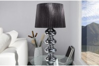 Lampe en acier chromé de 70 cm avec abat-jour noir