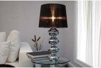 Lampe en acier chromé de 70 cm avec abat-jour noir