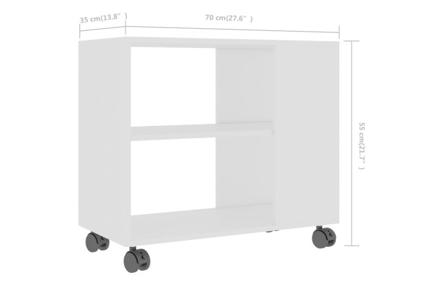 Table d'appoint Blanc 70x35x55 cm 