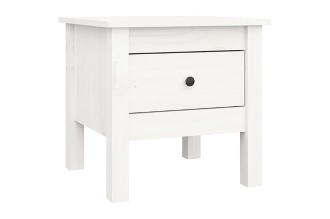 Table d'appoint Blanc 40x40x39 cm Bois massif de pin