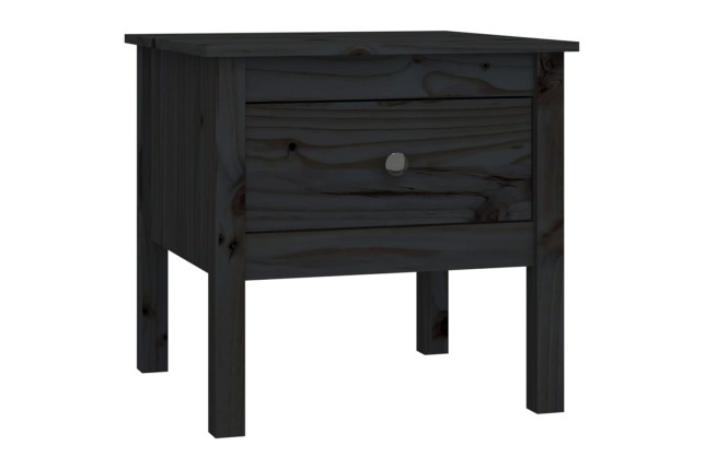 Table d'appoint Noir 50x50x49 cm Bois massif de pin