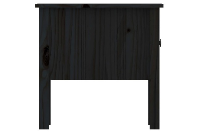 Table d'appoint Noir 50x50x49 cm Bois massif de pin