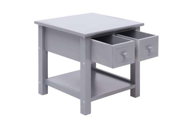 Table d'appoint Gris 40x40x40 cm Bois de Paulownia