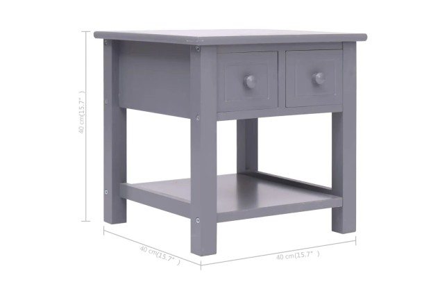 Table d'appoint Gris 40x40x40 cm Bois de Paulownia