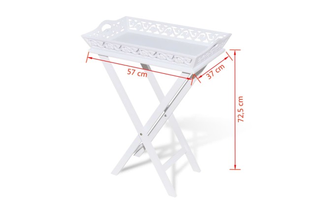 Table d'appoint avec plateau Blanc