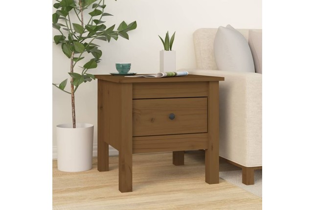 Table d'appoint Marron miel 40x40x39 cm Bois massif de pin