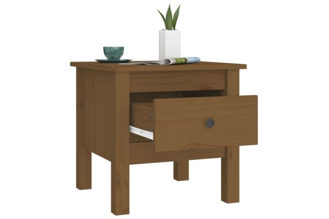Table d'appoint Marron miel 40x40x39 cm Bois massif de pin