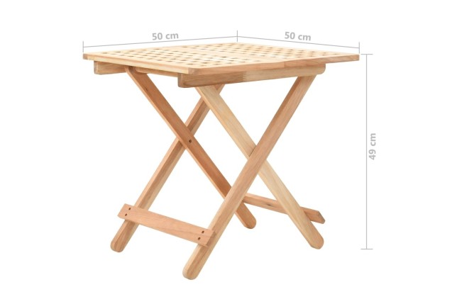 Table d'appoint pliante 50 x 50 x 49 cm Bois de noyer massif