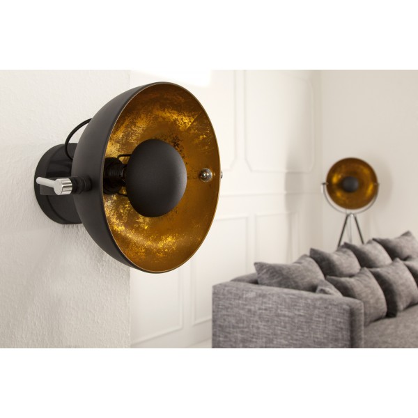 Applique murale en acier inoxydable coloris noir et or