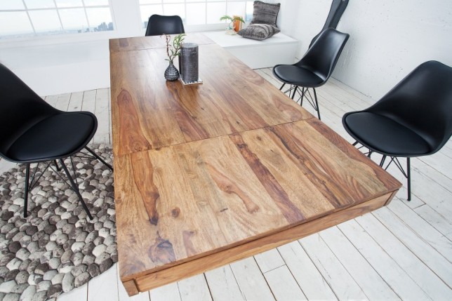 Table à manger extensible 120-200cm  en bois massif de Sheesham