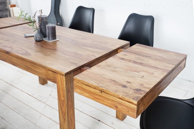 Table à manger extensible 120-200cm  en bois massif de Sheesham