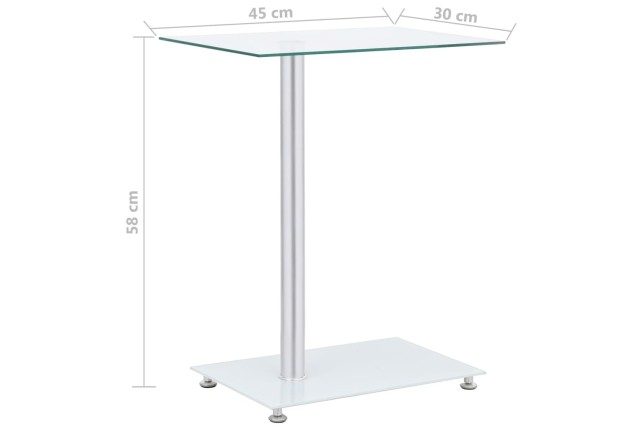 Table d'appoint en forme U Transparent 45x30x58 cm Verre trempé