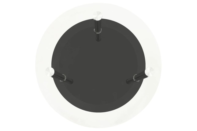 Table d'appoint 2 niveaux Transparent et noir 38cm Verre trempé