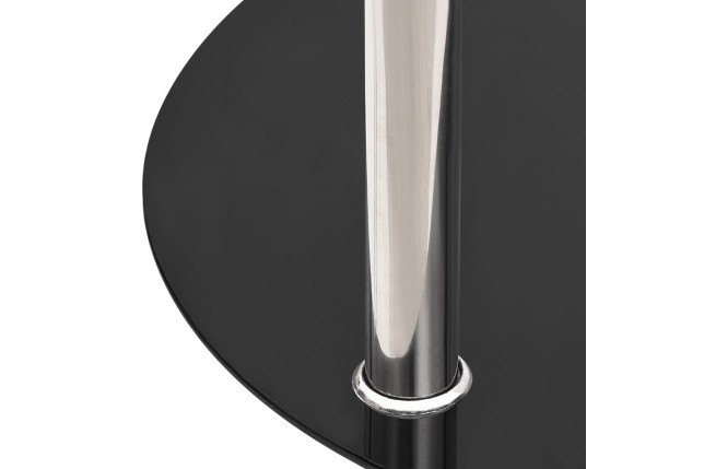 Table d'appoint 2 niveaux Transparent et noir 38cm Verre trempé