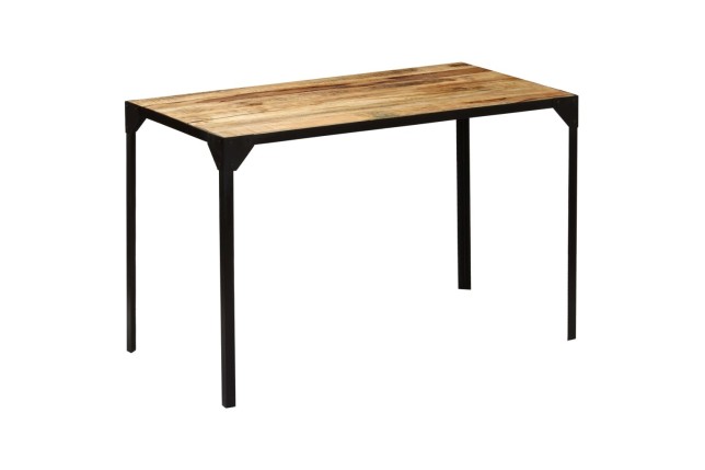Table de salle à manger Bois de manguier brut et Acier 120 cm