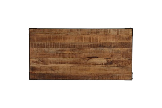 Table de salle à manger Bois de manguier brut et Acier 120 cm