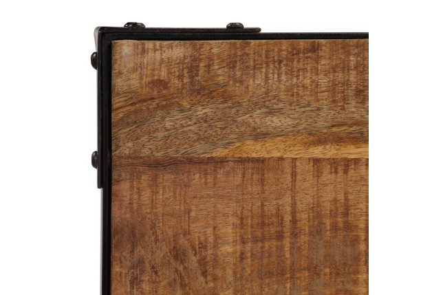 Table de salle à manger Bois de manguier brut et Acier 120 cm