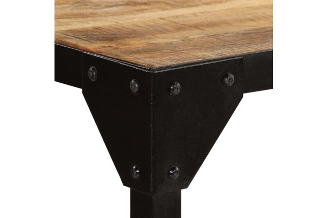 Table de salle à manger Bois de manguier brut et Acier 120 cm