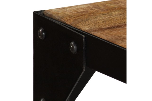 Table de salle à manger Bois de manguier brut et Acier 120 cm