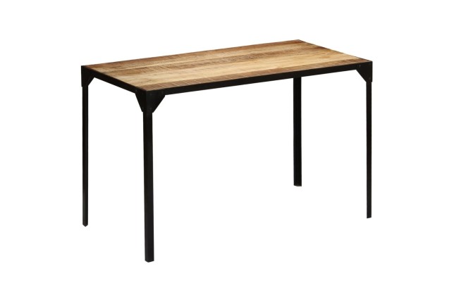 Table de salle à manger Bois de manguier brut et Acier 120 cm