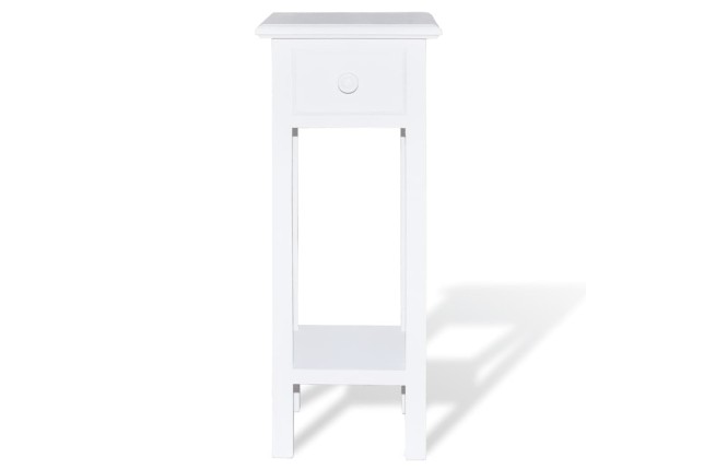Table d'appoint avec tiroir Blanc