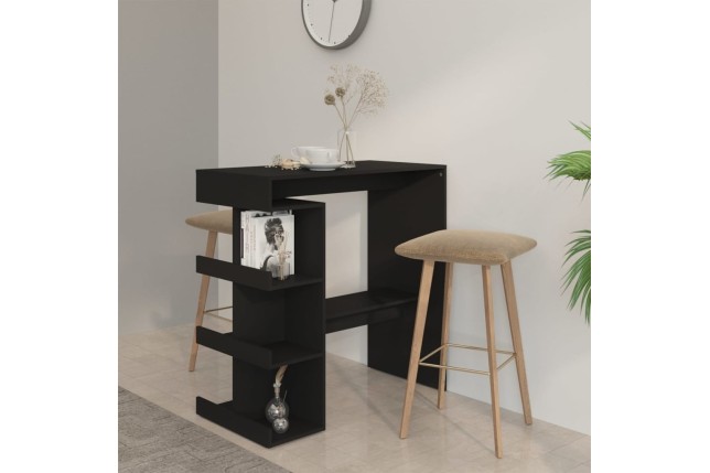 Table de bar étagère de rangement Noir 100x50x101,5 cm