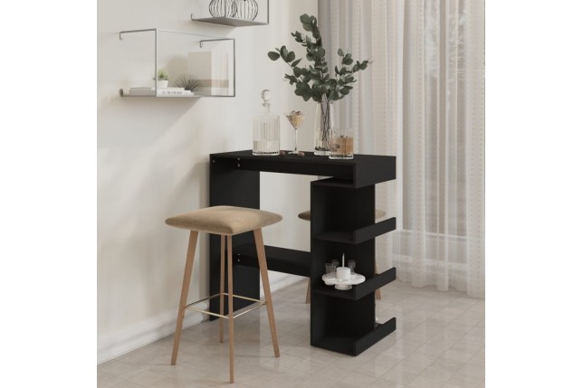 Table de bar étagère de rangement Noir 100x50x101,5 cm