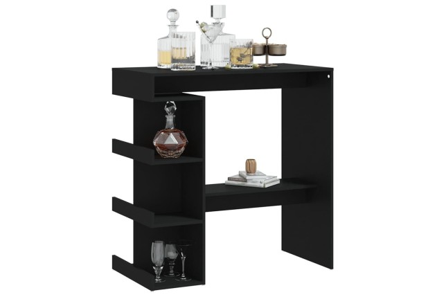 Table de bar étagère de rangement Noir 100x50x101,5 cm