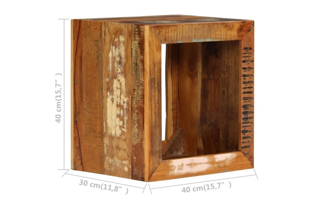 Tabouret 40x30x40 cm Bois de récupération solide