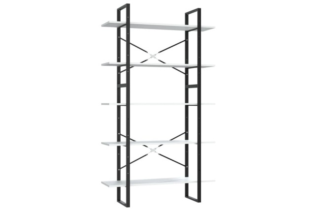 Bibliothèque à 5 niveaux Blanc 100x30x175 cm 