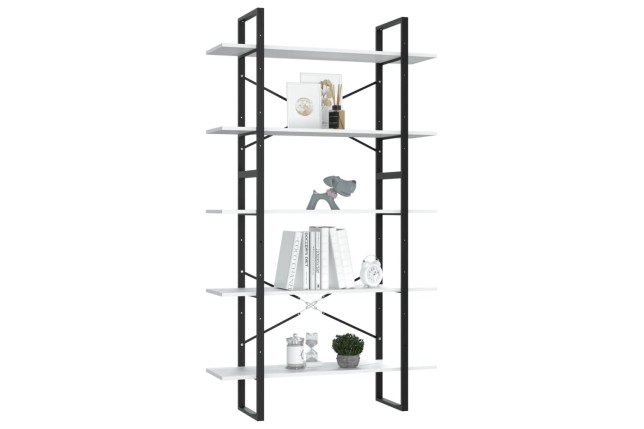 Bibliothèque à 5 niveaux Blanc 100x30x175 cm 