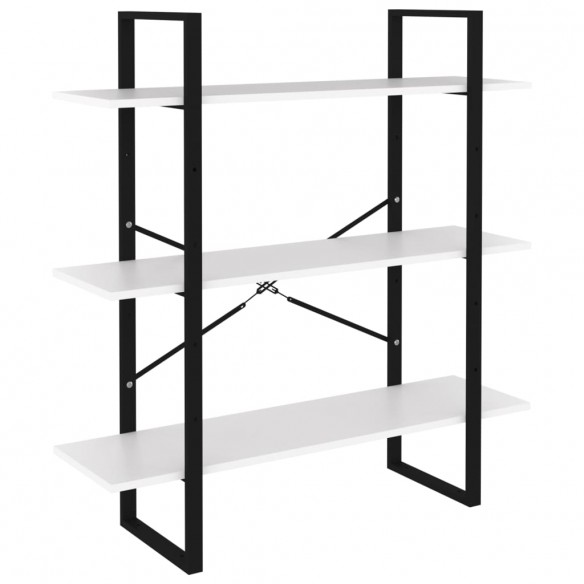 Bibliothèque à 5 niveaux Blanc 100x30x175 cm 