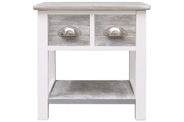 Table d'appoint Gris 40x40x40 cm Bois de Paulownia