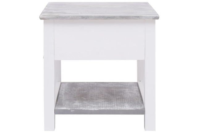 Table d'appoint Gris 40x40x40 cm Bois de Paulownia