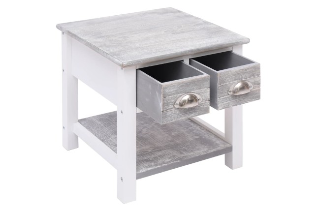 Table d'appoint Gris 40x40x40 cm Bois de Paulownia