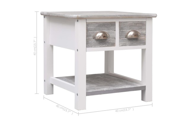 Table d'appoint Gris 40x40x40 cm Bois de Paulownia