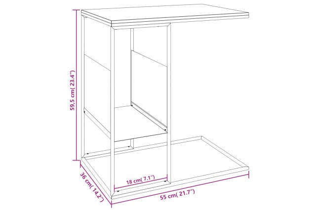 Table d'appoint Blanc 55x36x59,5 cm 