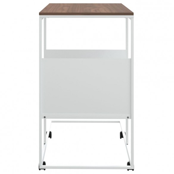 Table d'appoint et roues Blanc 55x36x63,5 cm 