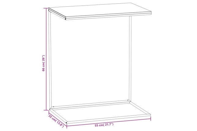 Table d'appoint Noir 55x35x66 cm 
