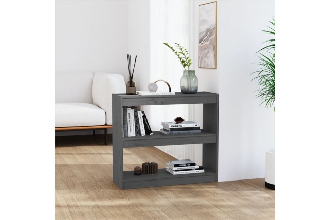 Bibliothèque/Séparateur de pièce Gris 80x30x71,5 cm Pin solide