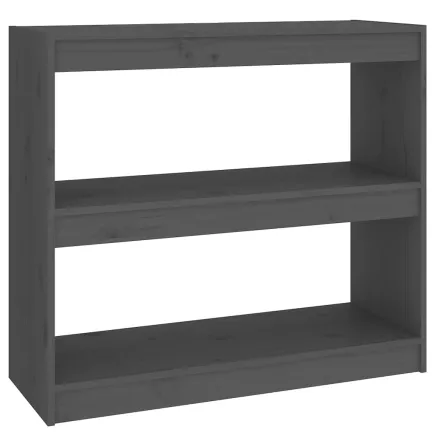 Bibliothèque/Séparateur de pièce Gris 80x30x71,5 cm Pin solide 2