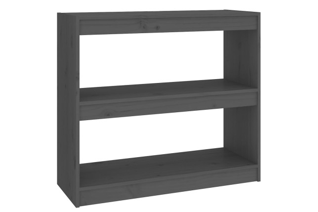 Bibliothèque/Séparateur de pièce Gris 80x30x71,5 cm Pin solide