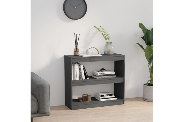 Bibliothèque/Séparateur de pièce Gris 80x30x71,5 cm Pin solide