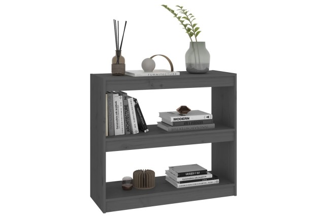 Bibliothèque/Séparateur de pièce Gris 80x30x71,5 cm Pin solide