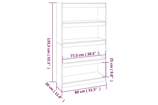 Bibliothèque/Séparateur de pièce 80x30x135,5 cm Bois de pin