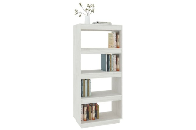 Bibliothèque/Séparateur de pièce Blanc 60x35x135 cm Pin massif