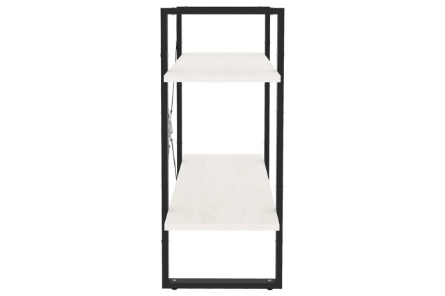 Bibliothèque à 2 niveaux Blanc 80x30x70 cm Bois de pin massif