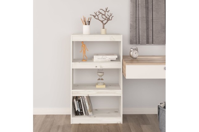 Bibliothèque/Séparateur de pièce Blanc 60x30x103,5cm Pin solide