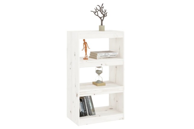 Bibliothèque/Séparateur de pièce Blanc 60x30x103,5cm Pin solide